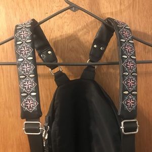 Steve Madden Embroidered Black Backpack